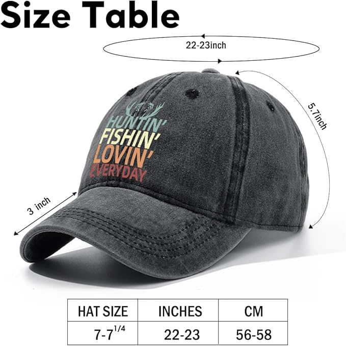 Fishing Adjustable Cotton Baseball Cap, Funny Trucker Hat Gift for Men Women Grandpa Dad Fishing Lover Fisherman