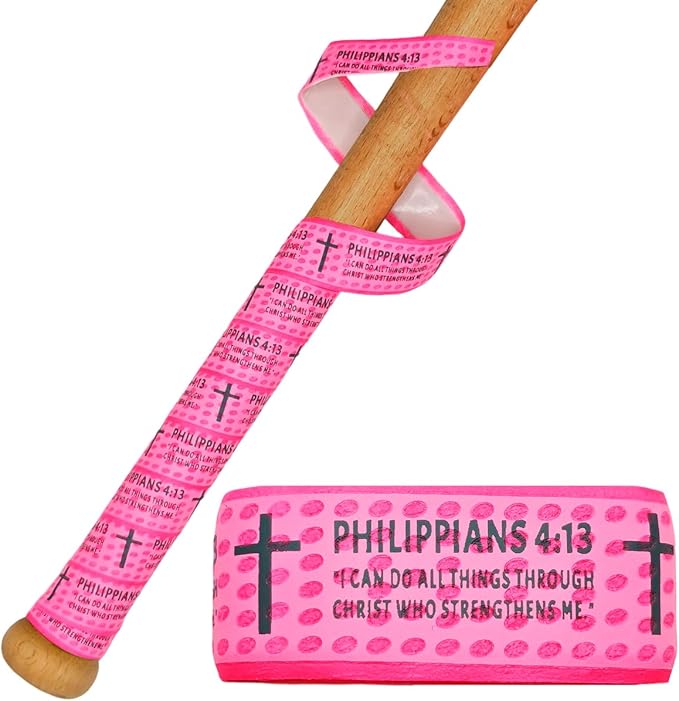 Piemow Baseball Bat Grip Tapes, Faith Cross Bat Grip Tape, 1.5mm Precut and Full Adhesive Baseball Wrist Tape, Scripture Designs Non-Slip Religious Baseball Grip Tapes for Sports