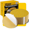 6-Inch 180-Grit Gold PSA Sanding Discs, 50 Pack – Pro-Grade Self-Adhesive by TPmax