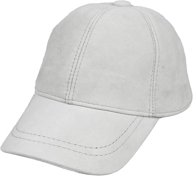 Suede Leather Baseball Cap – Unstructured 6 Panel Adjustable Strapback Hat for Men & Women
