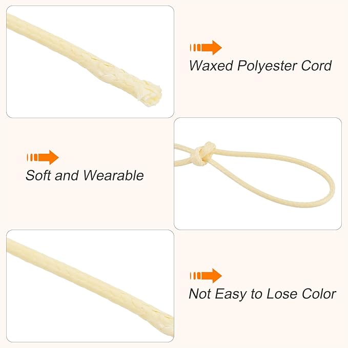 MECCANIXITY Waxed Cord 1.2mm Waxed Polyester Cord 175 Yard Wax String - Image 3