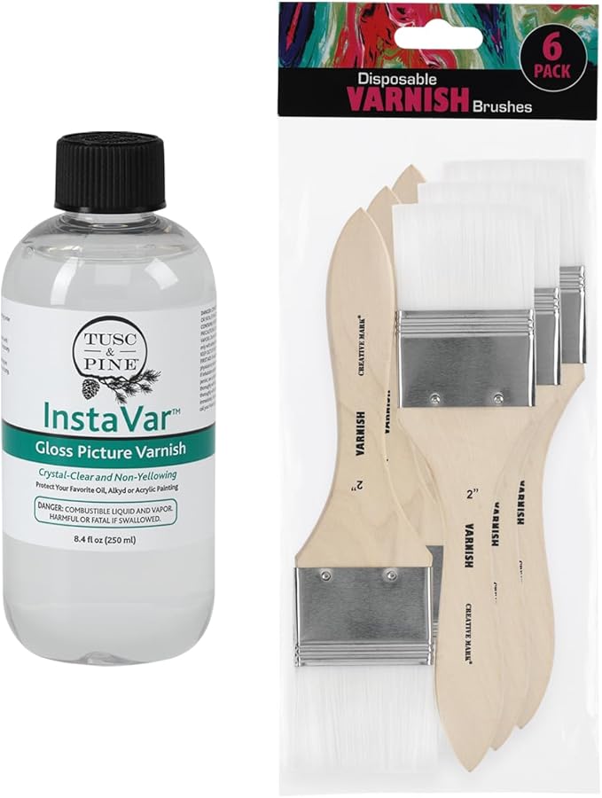 Jerry's Artarama InstaVar™ Gloss Picture Varnish & Varnish Brush Sets by Jerry%27s+Artarama