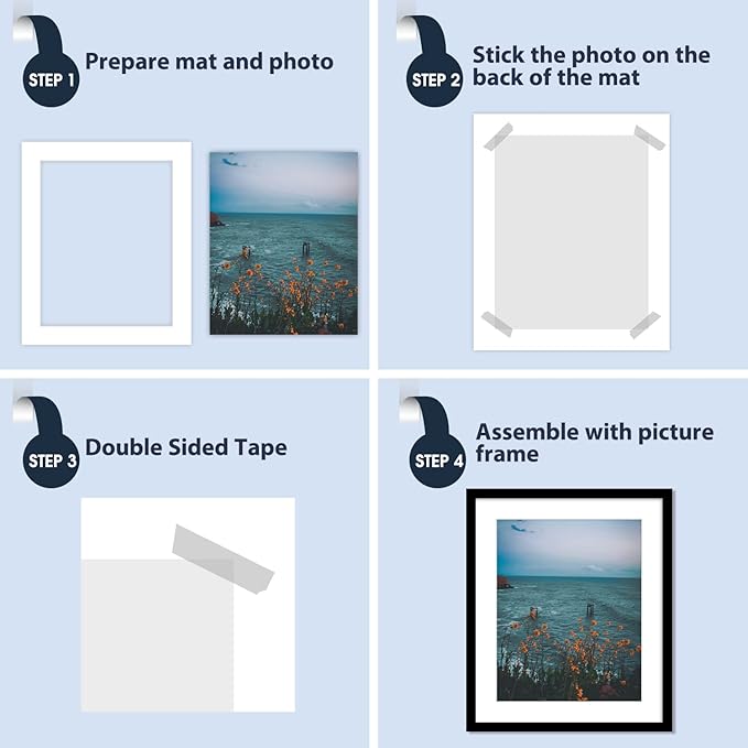 Mat Board Center, 20x24 for 16x20 White Photo Picture Mats - Image 6