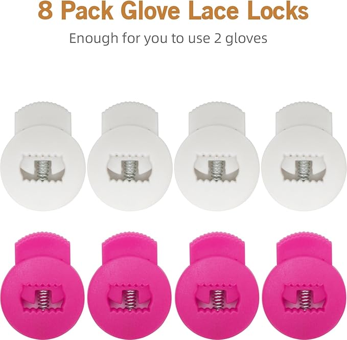 AliBall Glove Locks Baseball, Glove Lace Locks 8 Pack, Never Need Thying Knots Again, Fits All Baseball and Softball Gloves
