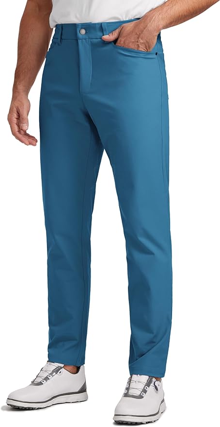CRZ YOGA All Day Comfy 5-Pocket Golf Pants for Men - 28"/30"/32"/34" Quick Dry Lightweight Casual Work Stretch Trousers