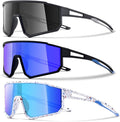 3PACK Kids Sunglasses for 6-14 Boys Girls, Youth Baseball and Cycling UV400 Protection Goggles