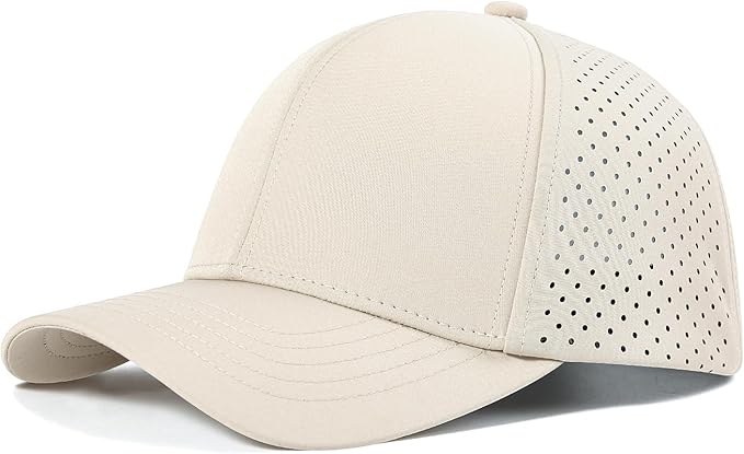 VOBOOM Men Quick Dry Baseball Cap Laser Cut Mesh Ball Curved Brim Snapback Hat