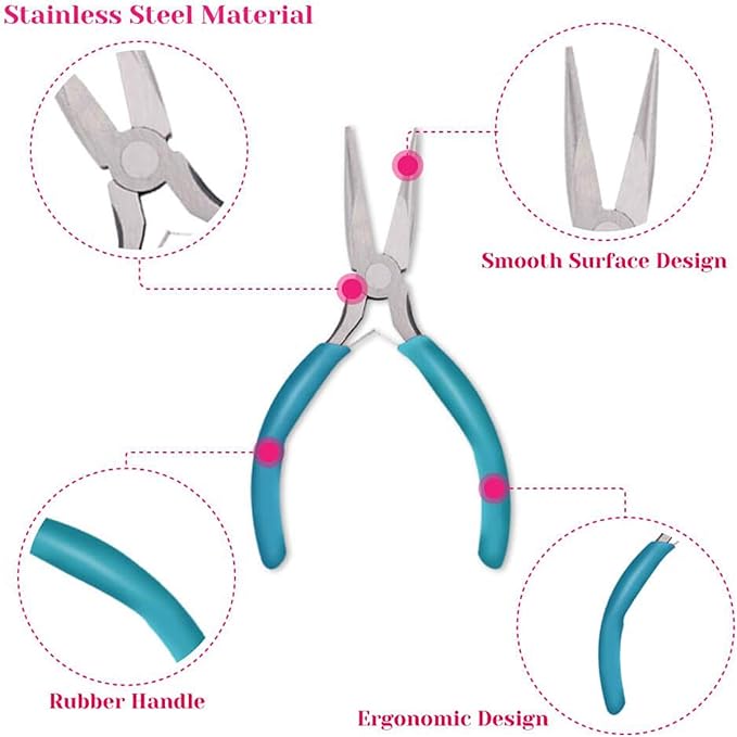anezus 7 Pcs Jewelry Pliers and Jewelry Beading Wire Tools Set Includes Needle - Image 5