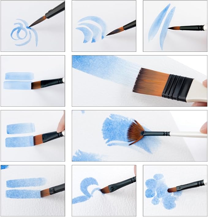 Transon Paint Brush Kit 10pcs Art Brushes and 1 Paint Spatula - Image 2