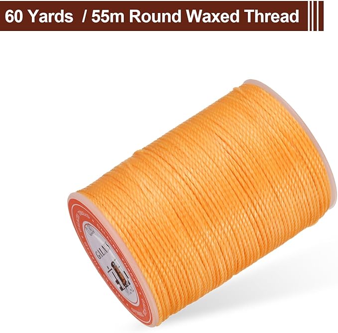 uxcell Round Leather Sewing Waxed Thread, 55m / 60 Yards Wax Polyester String - Image 3