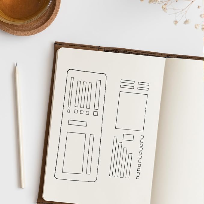 9 Pack Handmade Flexible Planner Stencils, Reusable Templates - Image 5