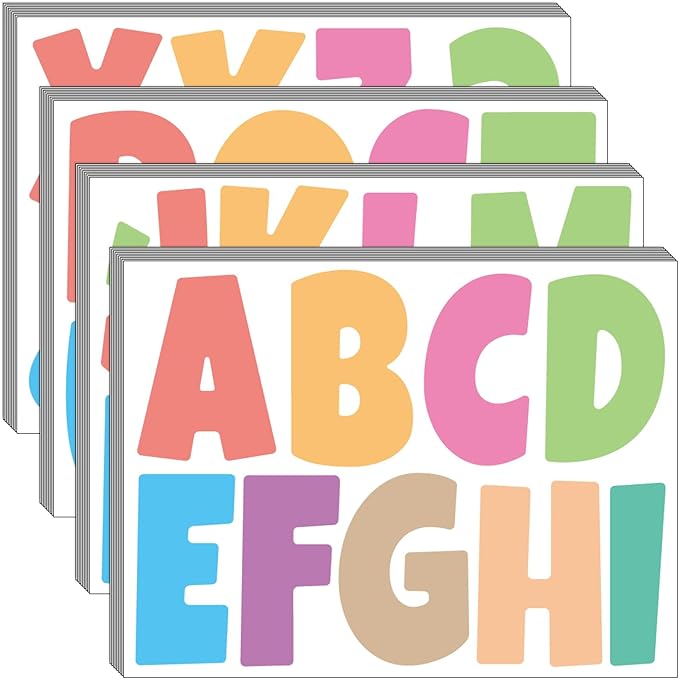 Bemeol Letter Stickers 351 Pieces 4 Inch Bulletin Board Letters Alphabet Cutout by Bemeol