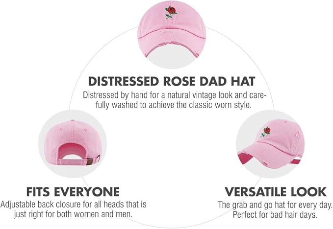 Rose Flowers Love Good Vibes Men Women Dad Hat Baseball Cap Adjustable Unisex