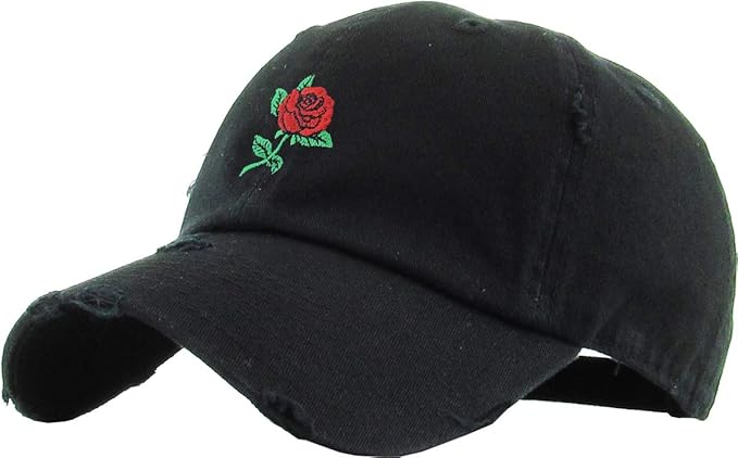 Rose Flowers Love Good Vibes Men Women Dad Hat Baseball Cap Adjustable Unisex