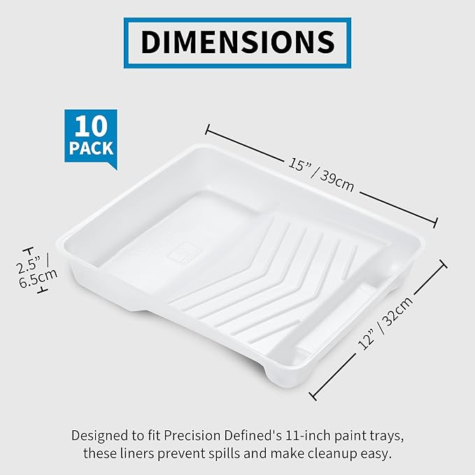 Precision Defined Paint Trays, Paint Roller Trays Liner, Plastic Paint Pan - Image 3