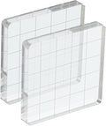 PATIKIL 2" x 2" Acrylic Stamp Block, 2 Pack Clear Stamping Block by PATIKIL