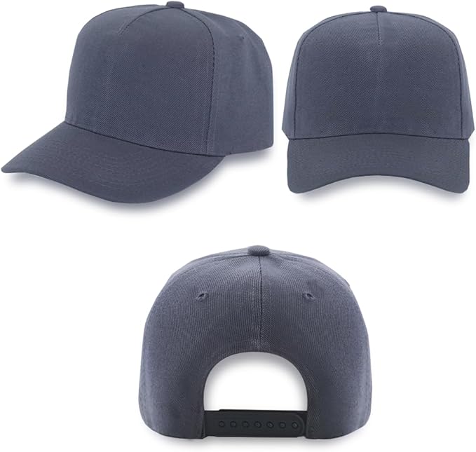 ZH 12 PC 5 Panel Baseball caps, Bulk Baseball caps, Customizable DIY Design, Wholesale Caps, One-Size-Fits-All