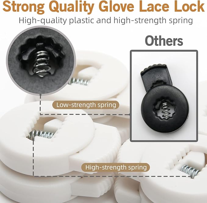 AliBall Glove Locks Baseball, Glove Lace Locks 8 Pack, Never Need Thying Knots Again, Fits All Baseball and Softball Gloves