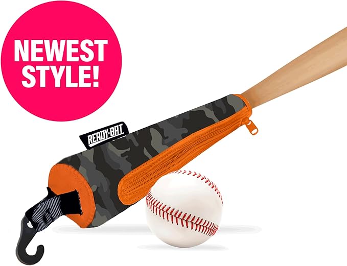 Handle Cover - Baseball Bat Cover Sleeve Protects Vehicle & Bat Grip - Batting Gloves & Helmet Companion with Zippered Hook - Softball Accessory