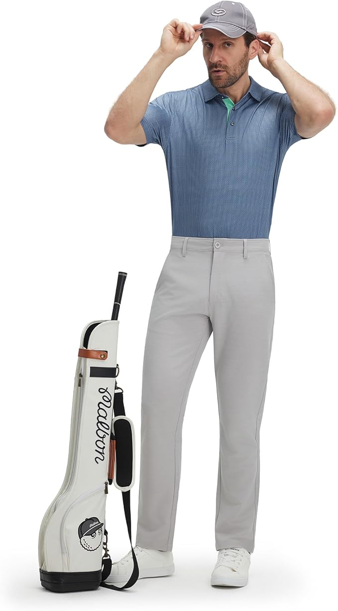 M MAELREG Mens Golf Shirt Short Sleeve Dry Fit Print Moisture Wicking Performance Patterns Collared Polo Shirt