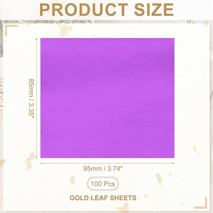 PATIKIL Gold Leaf Sheets for Art 3.7" x 3.4" - Image 2