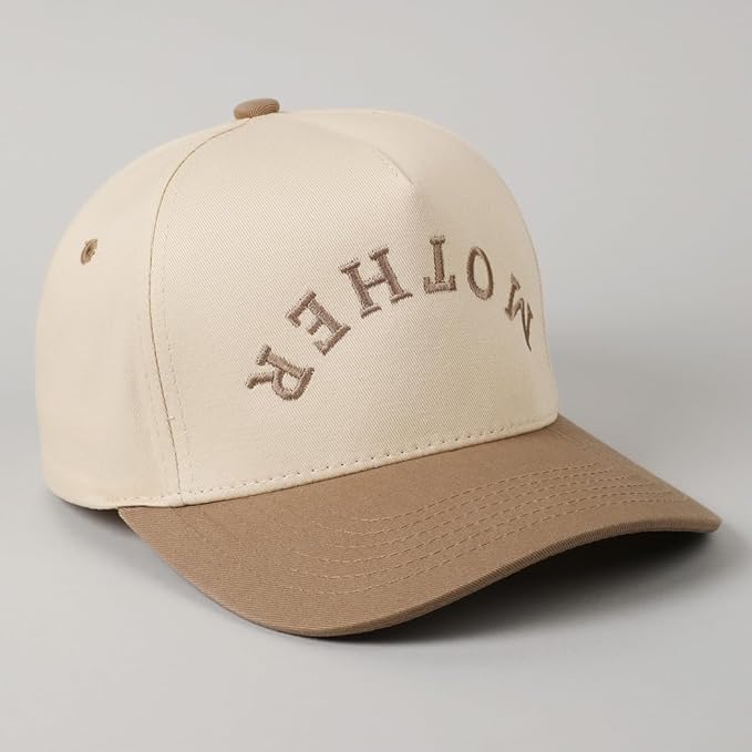 MIRMARU Two-Tone Vintage Canvas Trucker Hats for Men & Women, Adjustable Size Baseball Caps with Trendy Embroidered Design