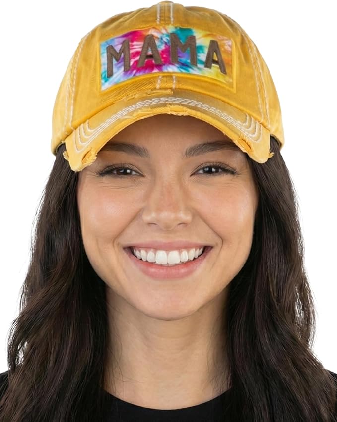 Funky Junque Distressed Vintage Baseball Cap - Embroidered Patch Women's Hat - Holiday, Lifestyle & Patriotic Designs