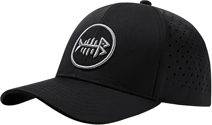 BASSDASH UPF 50+ Quick Dry Baseball Cap Water Resistant Laser Cut Mesh Snapback Hat for Men Women Fishing Hiking FH14