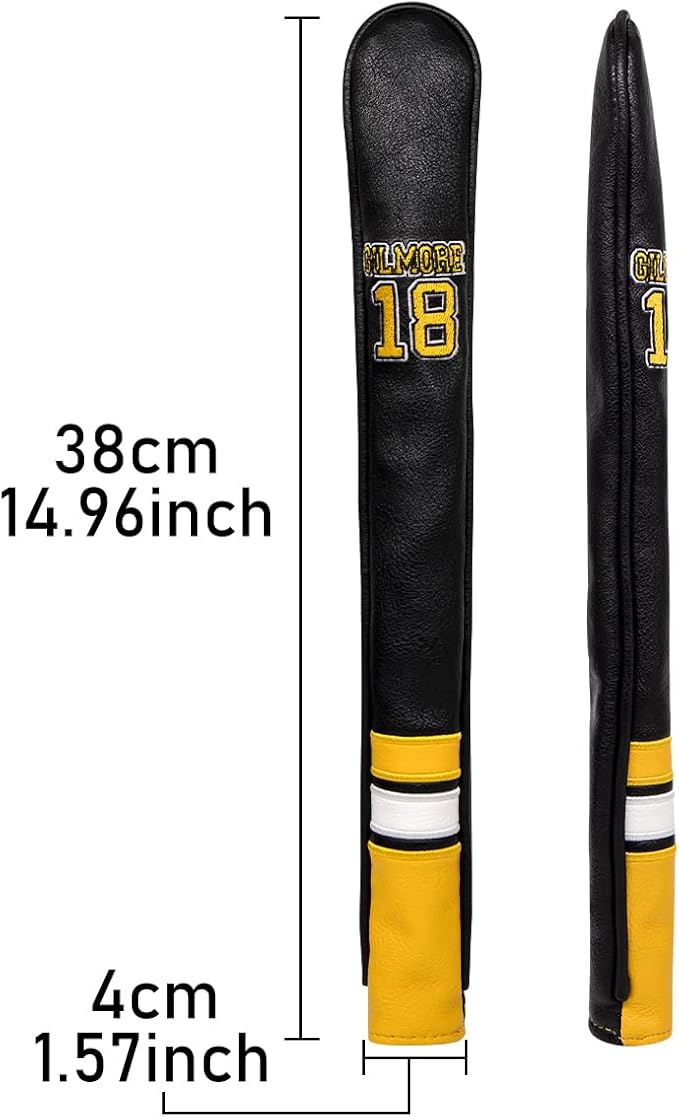 Golf Headcovers Happy Gilmore Golf Club Head Covers Advanced Embroidery Premium Leather Driver Headcover Fairway Wood Covers Hybrid Head Covers, Golf Mallet Blade Putter Cover