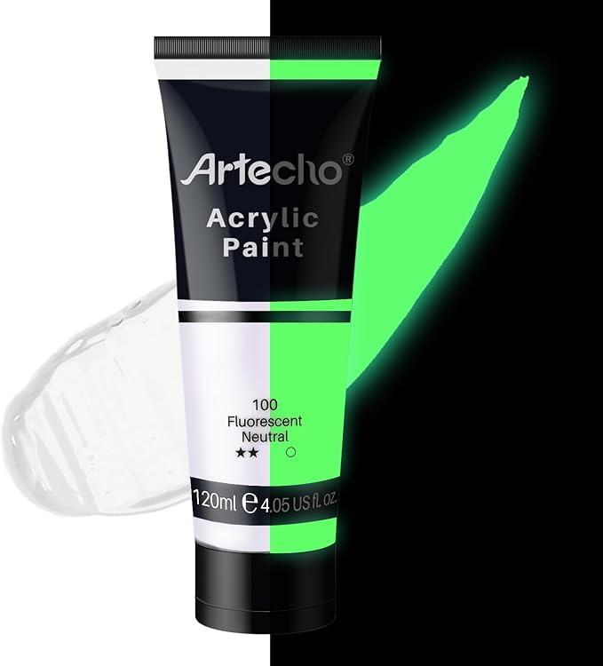 Artecho Glow in the Dark Paint, Neon Neutral Paint Tubes, Art Craft Paints by Artecho