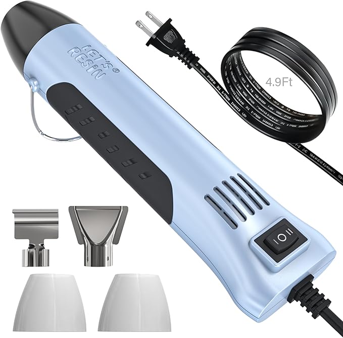 LET’S Resin Heat Gun for Crafting, 350W Fast Heat Dual Temp Hot Air Gun by LETSRESIN