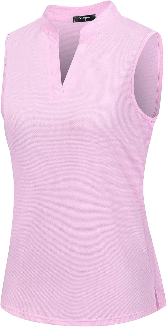 Womens Sleeveless V Neck Golf Polo Shirts