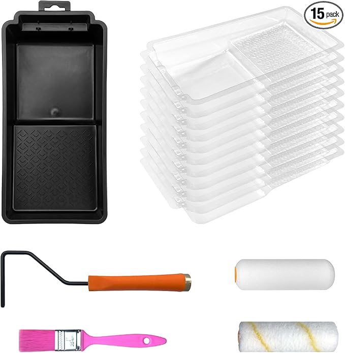 4-inch Paint Roller Tray Set, Foam & Microfiber Paint Roller, Roller Frame by Greatandrew