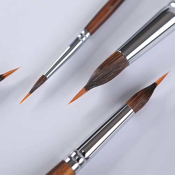Watercolor Brushes Professional, Fuumuui 4Pcs Extended Needle Point Brushes - Image 3