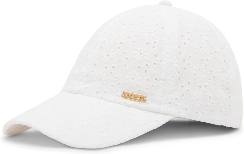 Anne Klein Classic Eyelet Baseball Hat, Ivory