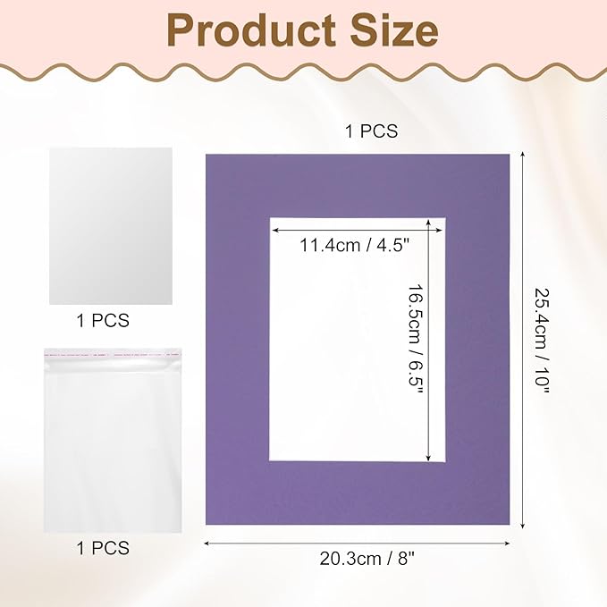 uxcell Picture Mats, 8 x 10 Mat Board Center - Image 2