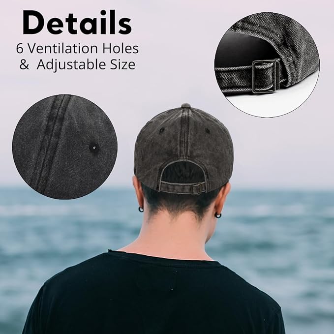 Humor Saying Adjustable Washed Cotton Baseball Cap, Funny Retro Trucker Hat Gift for Men Women Dad Husband Coworker