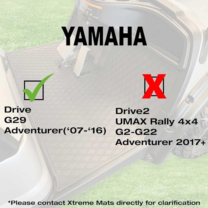 Xtreme MATS Yamaha Compatible Golf Cart Mat, Full Coverage Golf Cart Floor Liner Mat - Compatible with Yamaha Adventurer (2007-2017), G29, YDR, & Drive (Gen1) Models Only - All Black
