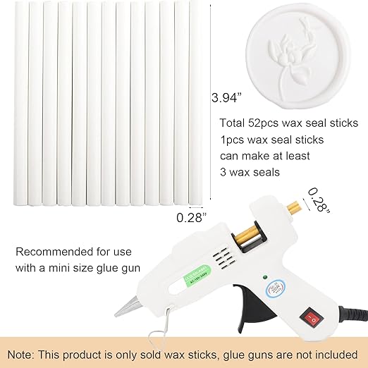 52pcs White Sealing Wax Sticks for Seal Stamp, Premium Glue Gun Sticks for - Image 3