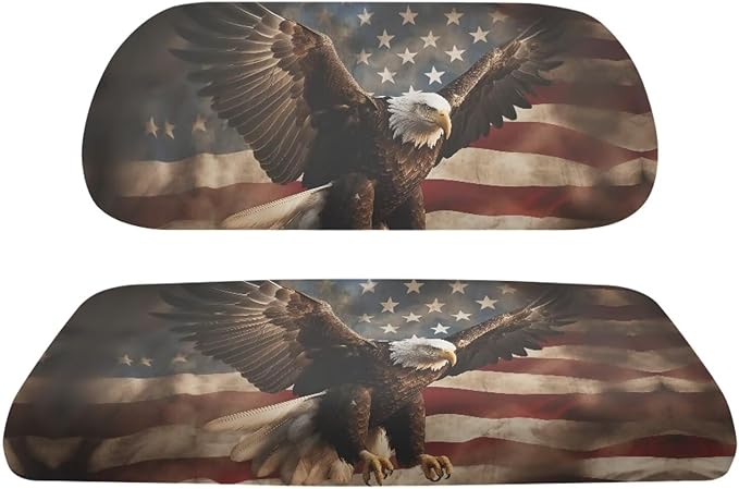 Yewatlles Vintage Fly Eagle Golf 2 Piece Soft Anti-hot Golf Cart Seat Cover with Universal Fit 2 Passenger Golf Car Lightweight Protective Accessories