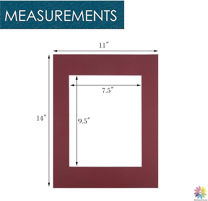 Mat Board Center, 11x14 for 8x10 Maroon Color Mats - Image 2