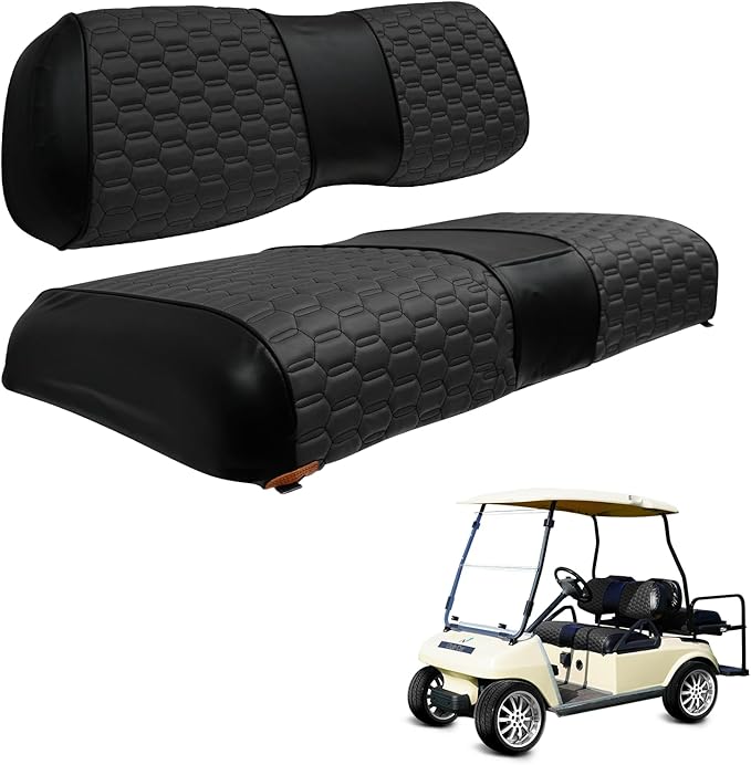 Golf Cart Seat Covers for EZGO TXT Club Car DS Gas or Electric OEM Regular Seat Cushion, No Staple, Golf Cart Vinyl Replacement Seat Cover