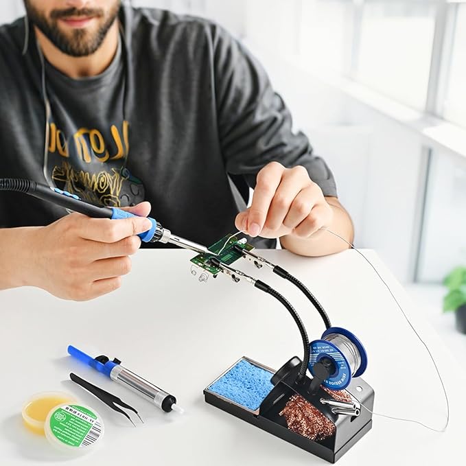 Soldering Iron Kit, 100W High Power LCD Soldering Iron, 2 Helping Hands - Image 6