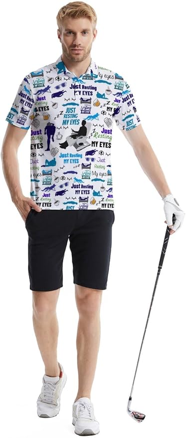 Mens Golf Shirts Golf Polo Shirts for Men Short Sleeve Polo Shirts Golf Gifts
