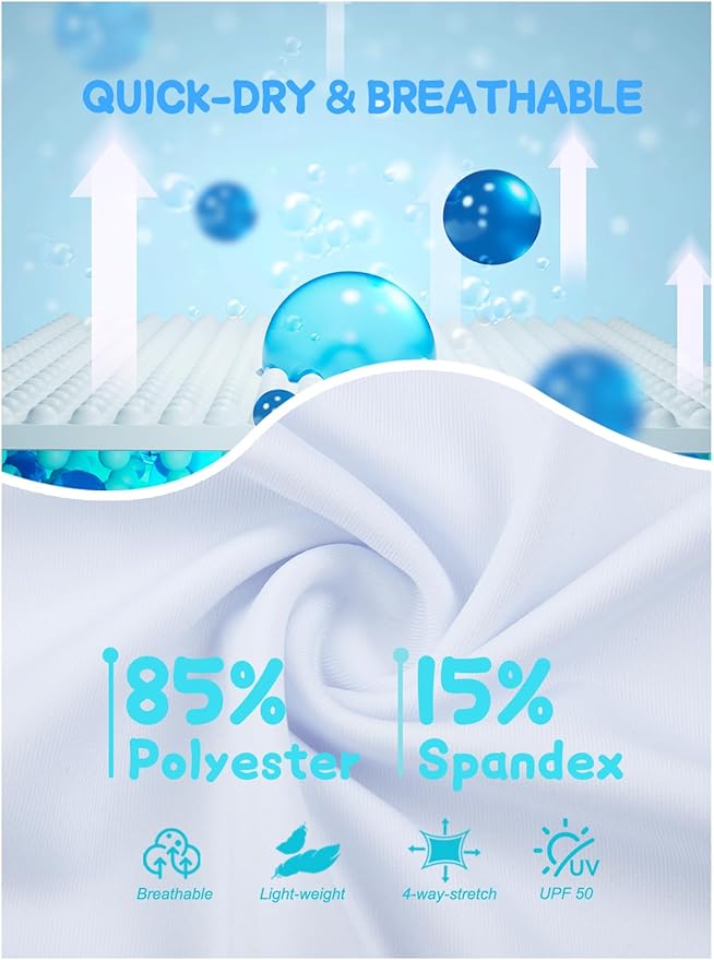DEVOROPA Youth Boys Compression Shirt Long/Short Sleeve Football Baseball Undershirt Quick Dry Kids Sports Baselayer Crewneck