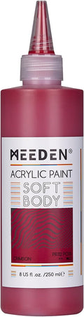MEEDEN Soft Body Acrylic Paint: Crimson Red Matte Finish - 250ml/8.45oz Bulk by MEEDEN