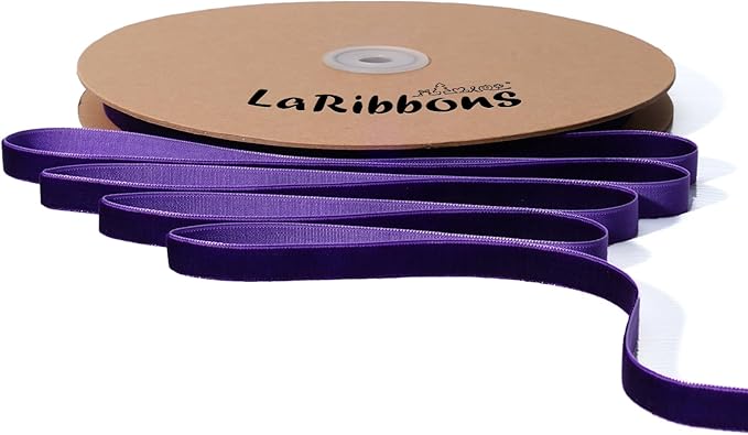 LaRibbons Thin Velvet Ribbon 3/8 Inch x 25 Yards, Gift Wrapping, Wreath Bow by LaRibbons