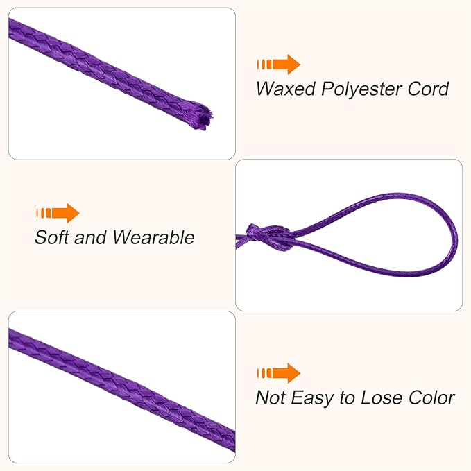 MECCANIXITY Waxed Cord 1.5mm Waxed Polyester Cord 175 Yard Wax String - Image 3