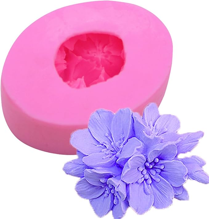 Plum Bossom Flower Silicone Soap Mold Candle Mold Fondant Chocolate Candy Cake by Anktily