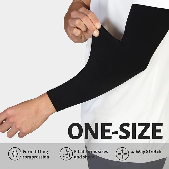 HEGCOIIE UV Sun Protection Arm Sleeves for Men & Women - Tattoo Cover Up - UPF 50 Cooling Sleeve for Golf, Cycling